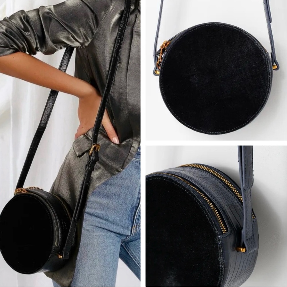 Slate Blue Velvet Circle Purse by Street Level